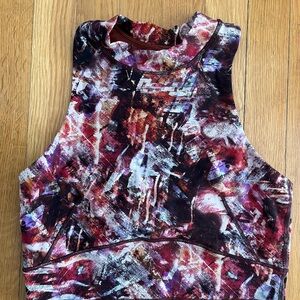 LULULEMON longline high neck sports bra in urbantricity multi color size 6